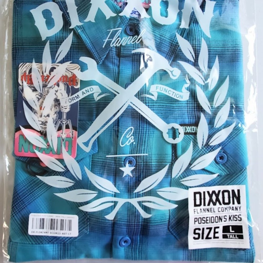 DIXXON Flannel POSEIDON'S KISS Men's Flannel Shirt L Tall - Picture 7 of 9